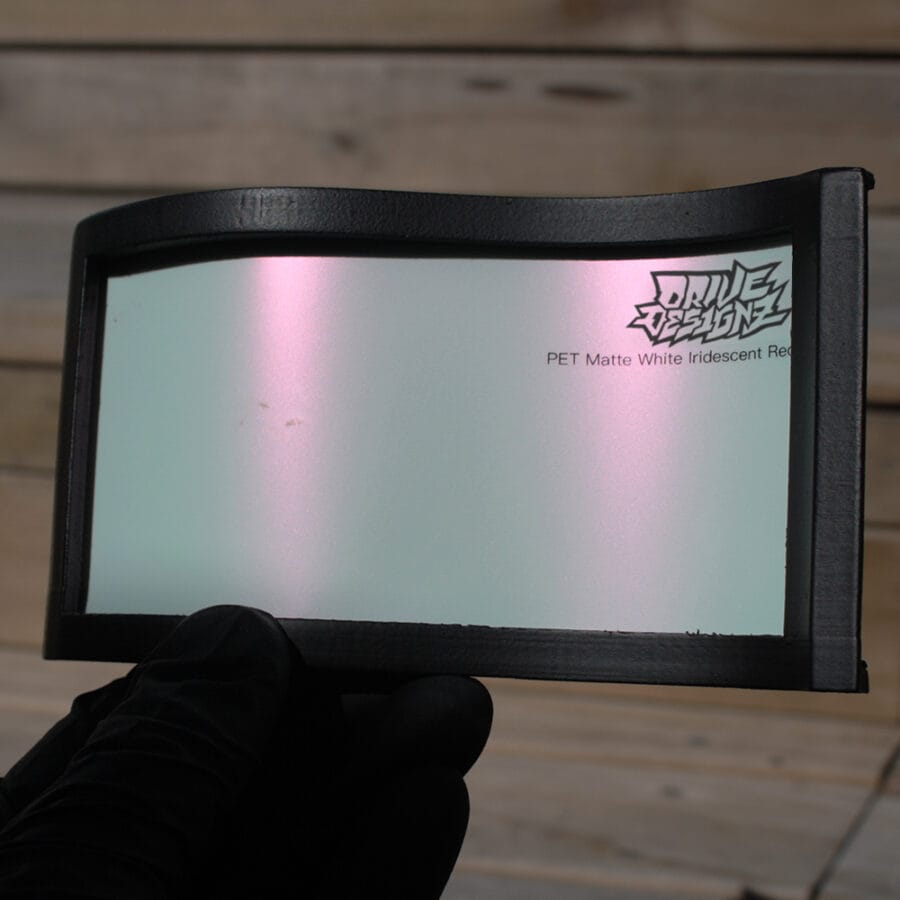 PET Matte White Iridescent Red